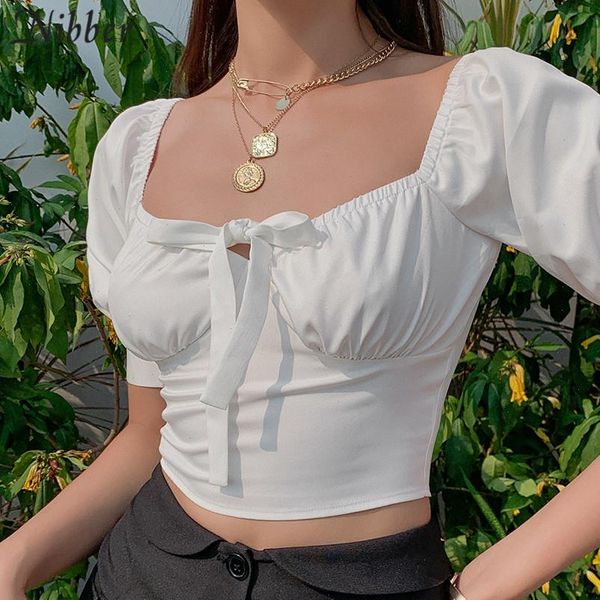 sweet girl lace up puff sleeve slim tees crop female elegant kpop leisure street wear pure tshirt top, White
sweet girl lace up puff sleeve slim tees crop female elegant kpop leisure street wear pure tshirt top, White