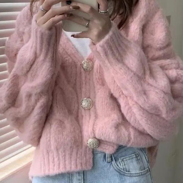 women's sweaters women short cardigan sweater vintage v-neck long sleeve knit lady loose pink korean chic fashion coat 2m1y, White;black
women's sweaters women short cardigan sweater vintage v-neck long sleeve knit lady loose pink korean chic fashion coat 2m1y, White;black