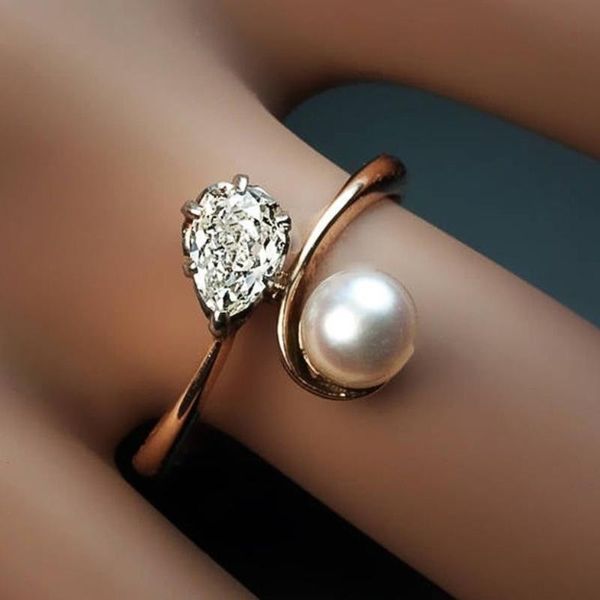 wedding rings caoshi delicate women's ring rose gold color with pearl and pear shape cubic zirconia romantic engagement jewelry gift, Slivery;golden
wedding rings caoshi delicate women's ring rose gold color with pearl and pear shape cubic zirconia romantic engagement jewelry gift, Slivery;golden