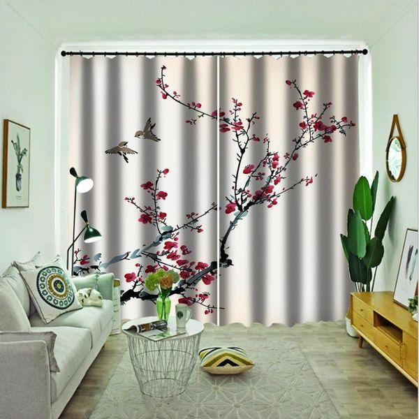 curtain & drapes custom large 3d window red plum blossom curtains for living room blackout bedroom 
curtain & drapes custom large 3d window red plum blossom curtains for living room blackout bedroom
