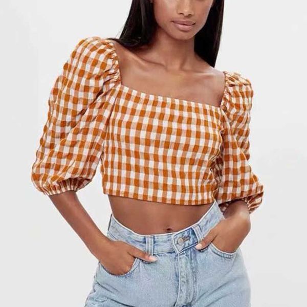 women shirt style za fashion retro plaid youth women's casual chic street women 210601, White
women shirt style za fashion retro plaid youth women's casual chic street women 210601, White