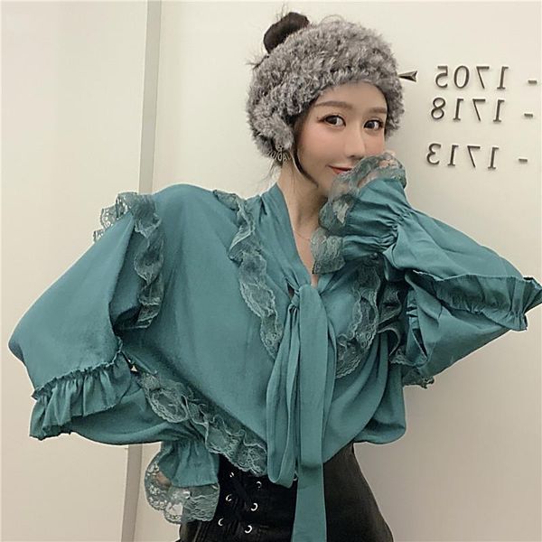 women's blouses & shirts chiffon bow spring autumn loose women sweet style korean clothes lace up ruffles fashion brand ulzzang, White
women's blouses & shirts chiffon bow spring autumn loose women sweet style korean clothes lace up ruffles fashion brand ulzzang, White