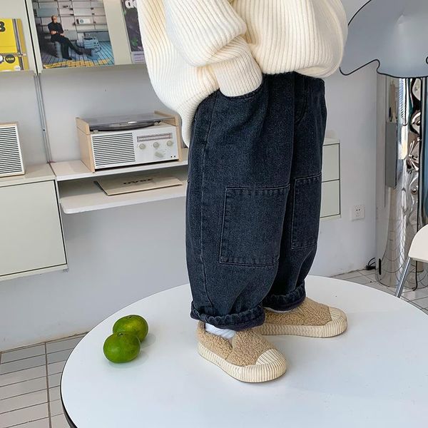 jeans children clothes boys denim pant winter plush thickened pants large pocket baby boy loose girl trousers, Blue
jeans children clothes boys denim pant winter plush thickened pants large pocket baby boy loose girl trousers, Blue