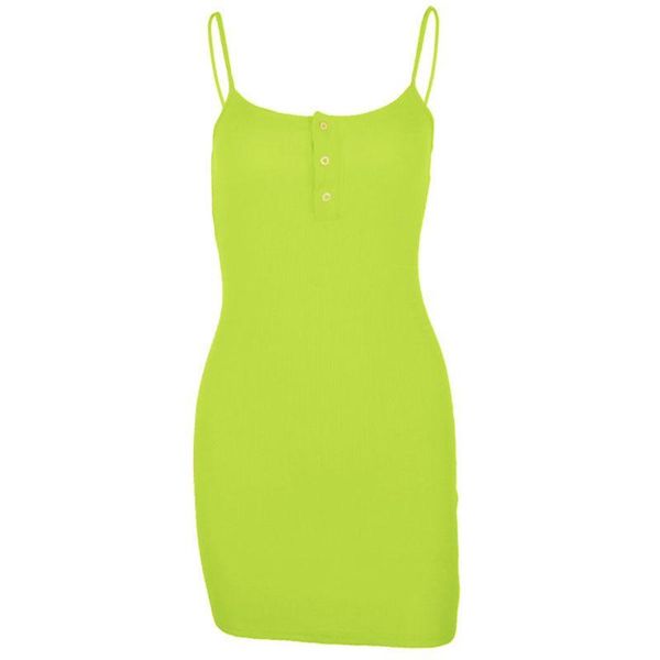 casual dresses 2021 neon orange green solid spaghetti strap button up bodycon mini dress summer women party club streetwear, Black;gray
casual dresses 2021 neon orange green solid spaghetti strap button up bodycon mini dress summer women party club streetwear, Black;gray