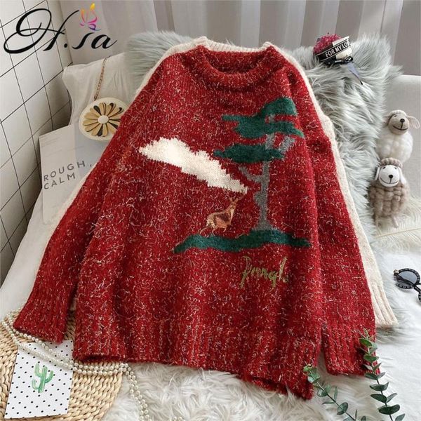 hsa winter female sweater pullovers oneck casual knitwear european embroidery christmas knit pull jumpers tree knitwear, White;black
hsa winter female sweater pullovers oneck casual knitwear european embroidery christmas knit pull jumpers tree knitwear, White;black