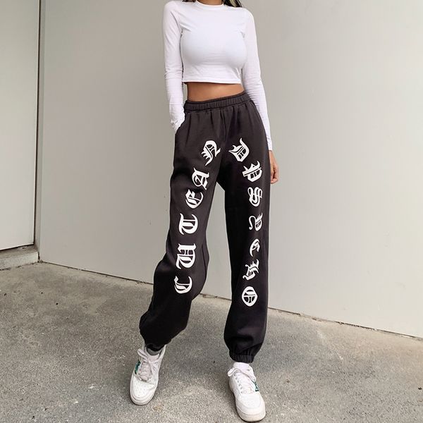 goth aesthetic letter print sweatpants for women streetwear elastic waist casual outfits baggy joggers sporty capris, Black;white
goth aesthetic letter print sweatpants for women streetwear elastic waist casual outfits baggy joggers sporty capris, Black;white