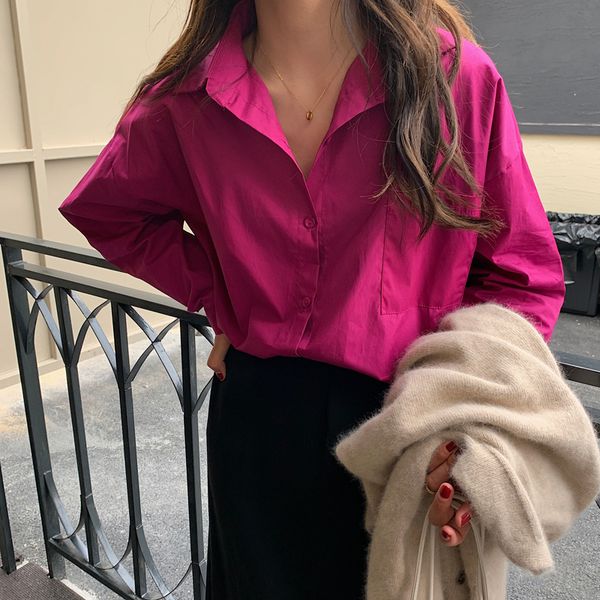 2021 new spring autumn ol elegant minimalist basic career suit shirt women solid blouses loose lapel long sleeve u579, Black
2021 new spring autumn ol elegant minimalist basic career suit shirt women solid blouses loose lapel long sleeve u579, Black