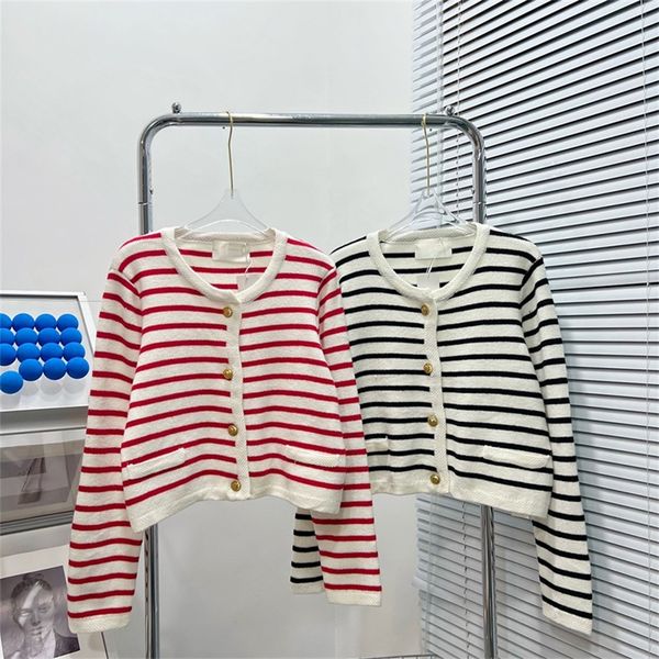 ce family gold button french small fragrance black and white stripe knitted cardigan spring new short commuter sweater female
ce family gold button french small fragrance black and white stripe knitted cardigan spring new short commuter sweater female