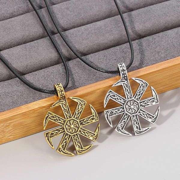 pendant necklaces viking slavic necklace kolovrat amulet and talisman cord chain sun wheel pagan jewelry, Silver
pendant necklaces viking slavic necklace kolovrat amulet and talisman cord chain sun wheel pagan jewelry, Silver