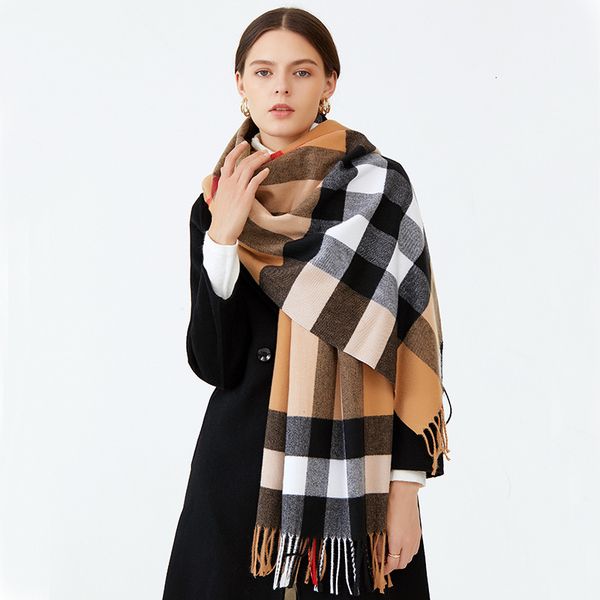 shawl scarf autumn and winter korean plaid cashmere female versatile thickened tassel women's student bib, Blue;gray
shawl scarf autumn and winter korean plaid cashmere female versatile thickened tassel women's student bib, Blue;gray
