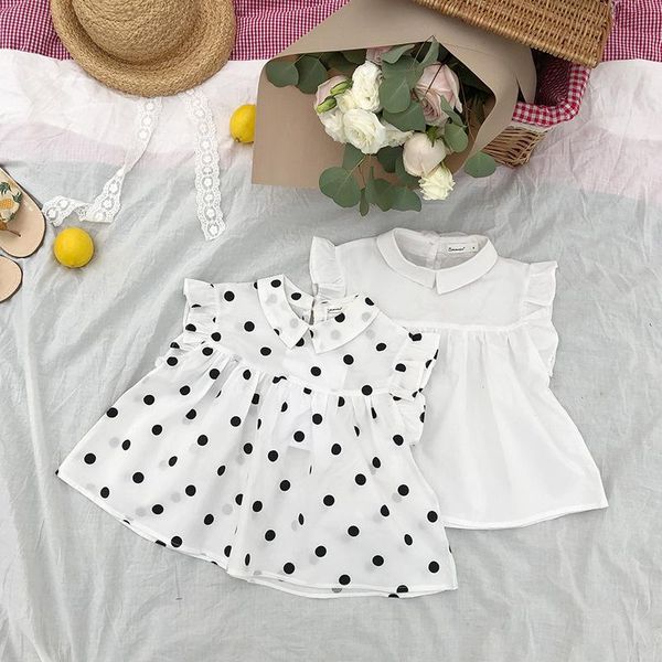 summer baby girls polka dots sleeveless blouses korean style ruffles toddlers kids cute shirts, White;black
summer baby girls polka dots sleeveless blouses korean style ruffles toddlers kids cute shirts, White;black