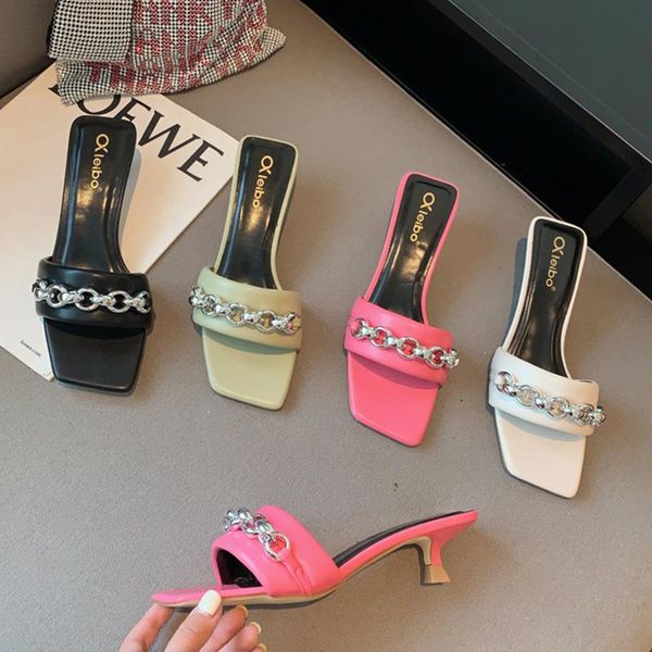 slippers 2021 high heels fashion summer flip flops thin shoes female outside metal for woman sandals, Black
slippers 2021 high heels fashion summer flip flops thin shoes female outside metal for woman sandals, Black