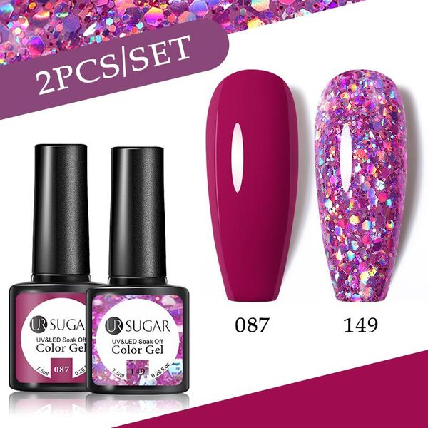 nail gel ur sugar varnishes kit 2pcs glitter vernis polish set semi permanent art base coat uv led lamp, Red;pink
nail gel ur sugar varnishes kit 2pcs glitter vernis polish set semi permanent art base coat uv led lamp, Red;pink
