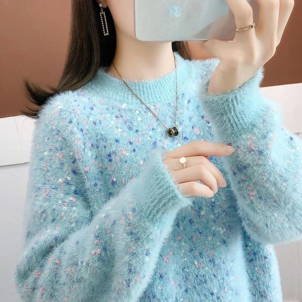 women's sweaters womens round neck pullover autumn winter sweater 2021 imitation mink velvet fashion loose long-sleeved knitting femme, White;black
women's sweaters womens round neck pullover autumn winter sweater 2021 imitation mink velvet fashion loose long-sleeved knitting femme, White;black