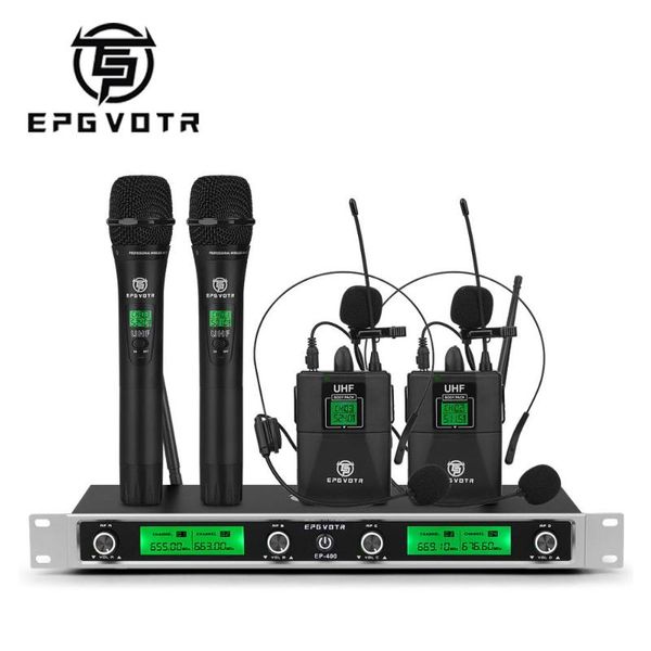 epgvotr 4 channels uhf wireless microphone system with 2 bodypack lavalier and 2 handheld microphone for stage church party dj
epgvotr 4 channels uhf wireless microphone system with 2 bodypack lavalier and 2 handheld microphone for stage church party dj