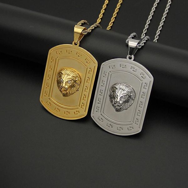 pendant necklaces hip hop bling iced out gold stainless steel male lion geometric square necklace for men rapper jewelry, Silver
pendant necklaces hip hop bling iced out gold stainless steel male lion geometric square necklace for men rapper jewelry, Silver