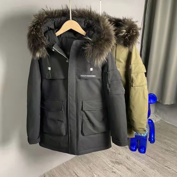 down canadian men's and women's latest authentic winter middle long hair collar down thickened warm jacket expedition, Black
down canadian men's and women's latest authentic winter middle long hair collar down thickened warm jacket expedition, Black