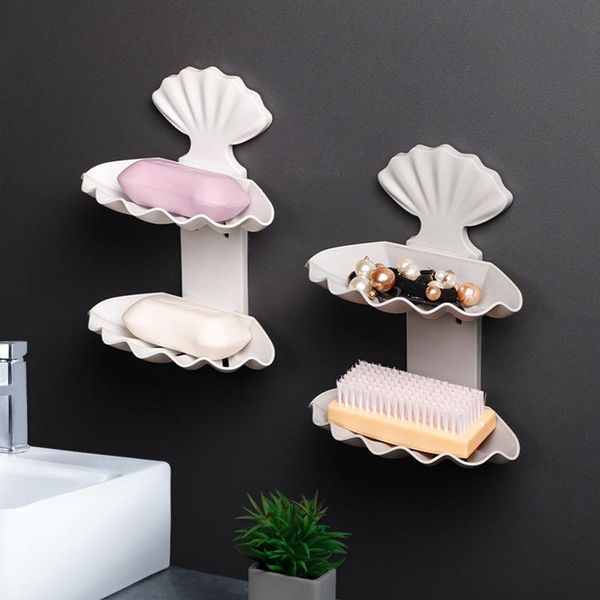 1pc wall-mounted creative soap box household shell double drain storage rack perforation waterproof bathroom kitchen rack
1pc wall-mounted creative soap box household shell double drain storage rack perforation waterproof bathroom kitchen rack