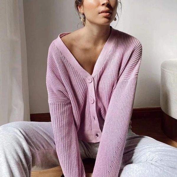 new women purple knitted cardigans sweater v-neck basic casual chic fashion puff sleeve outwear femme tos, White
new women purple knitted cardigans sweater v-neck basic casual chic fashion puff sleeve outwear femme tos, White