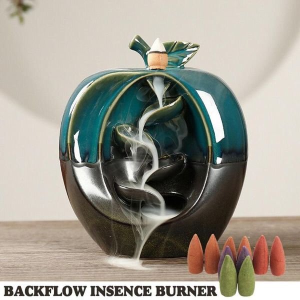 fragrance lamps green apple ceramic backflow waterfall smoke incense burner censer holder+ cones
fragrance lamps green apple ceramic backflow waterfall smoke incense burner censer holder+ cones