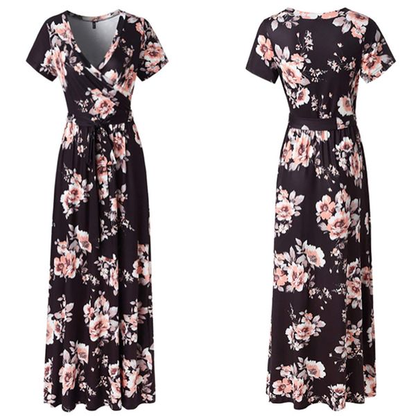 summer women beach dress short sleeve v-neck floral print evening party prom swing long dresses party night dress, Black;gray
summer women beach dress short sleeve v-neck floral print evening party prom swing long dresses party night dress, Black;gray