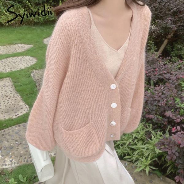 women's knits & tees syiwidii cardigan sweaters woman fall winter 2021 fashion knitted jackets single breasted v neck pockets loose co, White
women's knits & tees syiwidii cardigan sweaters woman fall winter 2021 fashion knitted jackets single breasted v neck pockets loose co, White