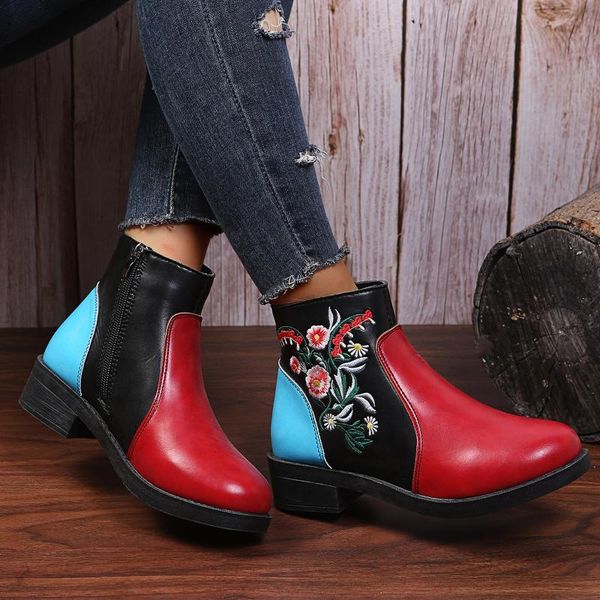 boots vintage short for women shoes splicing mixed colors zipper western rodeo print floral ankle winter and autumn, Black
boots vintage short for women shoes splicing mixed colors zipper western rodeo print floral ankle winter and autumn, Black