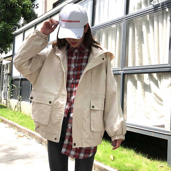 jackets women zipper solid all-match pockets hooded leisure korean style harajuku coats womens cotton ulzzang bf students jacket t190908, Black;brown
jackets women zipper solid all-match pockets hooded leisure korean style harajuku coats womens cotton ulzzang bf students jacket t190908, Black;brown