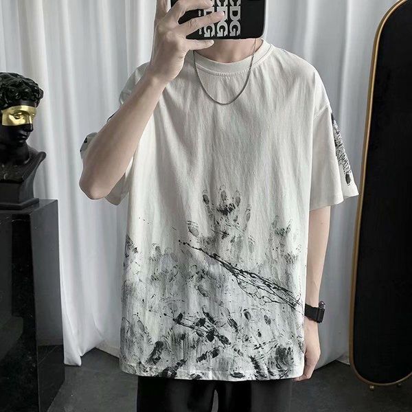 men's t-shirts 2021 summer brand short-sleeved t-shirt male loose hip-hop personality fashion student japanese all-match black, White;black
men's t-shirts 2021 summer brand short-sleeved t-shirt male loose hip-hop personality fashion student japanese all-match black, White;black