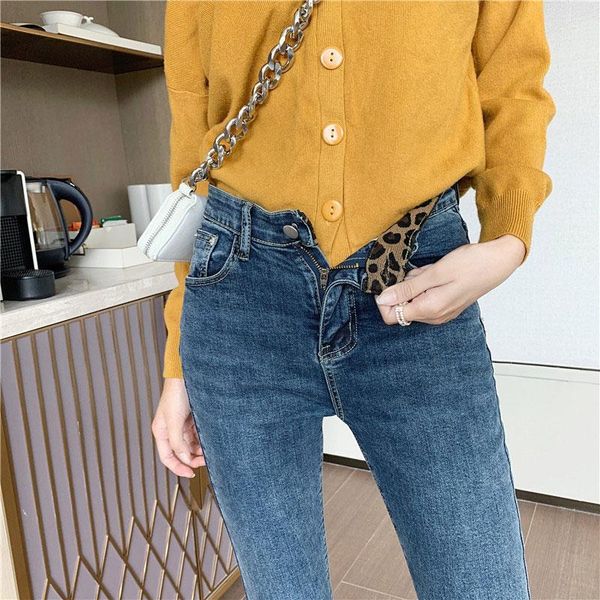 women's jeans skinny elastic simple high waist slim edge small pencil pants ankle length female thin, Blue
women's jeans skinny elastic simple high waist slim edge small pencil pants ankle length female thin, Blue