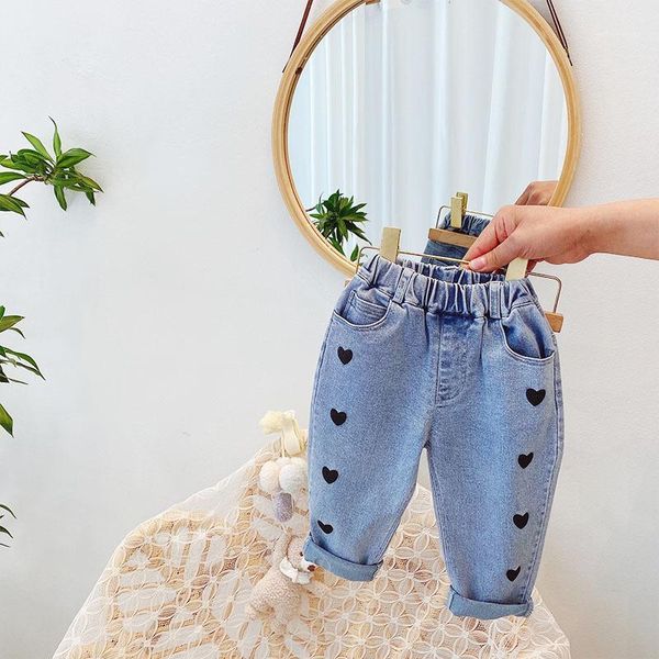 spring autumn girls casual jeans pant baby kids children heart denim trousers1, Blue
spring autumn girls casual jeans pant baby kids children heart denim trousers1, Blue