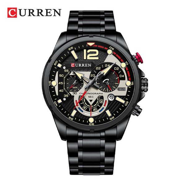 curren watches 8395 business casual wristwatch chronograph waterproof stainless steel watch mens quartz battery wristwatches men wristwatch, Slivery;brown 
curren watches 8395 business casual wristwatch chronograph waterproof stainless steel watch mens quartz battery wristwatches men wristwatch, Slivery;brown