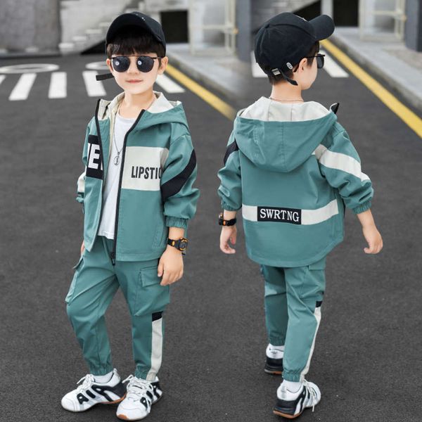 boy's suit middle school new children's 2021 korean tooling boys leisure spring and autumn two piece set fashion, White
boy's suit middle school new children's 2021 korean tooling boys leisure spring and autumn two piece set fashion, White