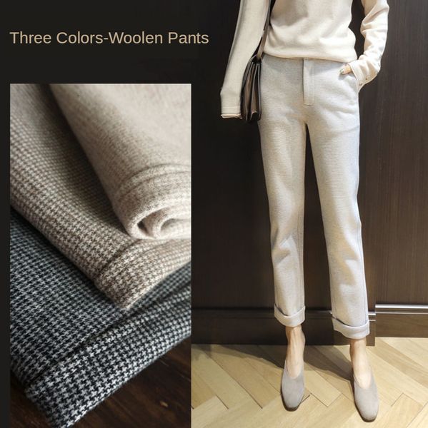 2021 new winter plaid trousers, cut-off with a simple high waist commuter flanging, hare women's trousers bottoms tqzw, Black;white
2021 new winter plaid trousers, cut-off with a simple high waist commuter flanging, hare women's trousers bottoms tqzw, Black;white