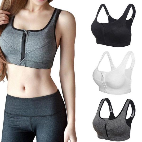 women sports bras with zip elasticated quick-dry yoga vest fitness push up training jogging girl sport underwears 2021 sale, White;black
women sports bras with zip elasticated quick-dry yoga vest fitness push up training jogging girl sport underwears 2021 sale, White;black
