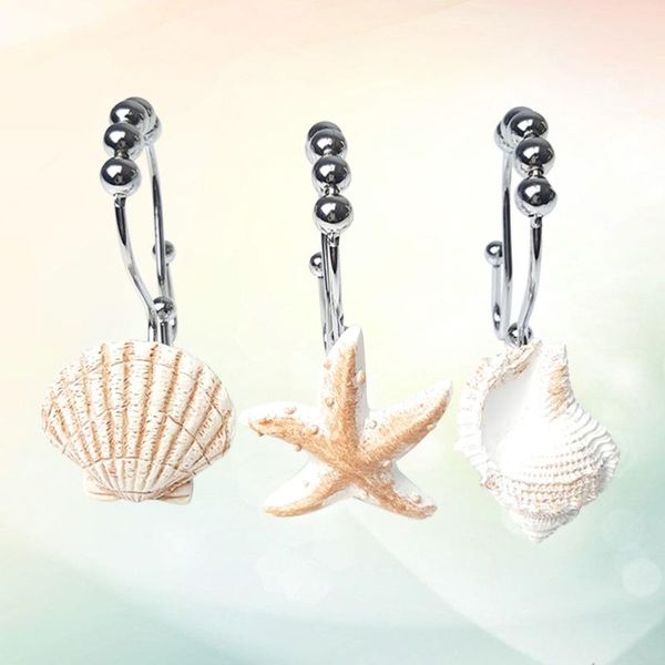 12pcs curtain hanging hooks sea snail shell sea star stainless steel resin double curtain hook for home
12pcs curtain hanging hooks sea snail shell sea star stainless steel resin double curtain hook for home