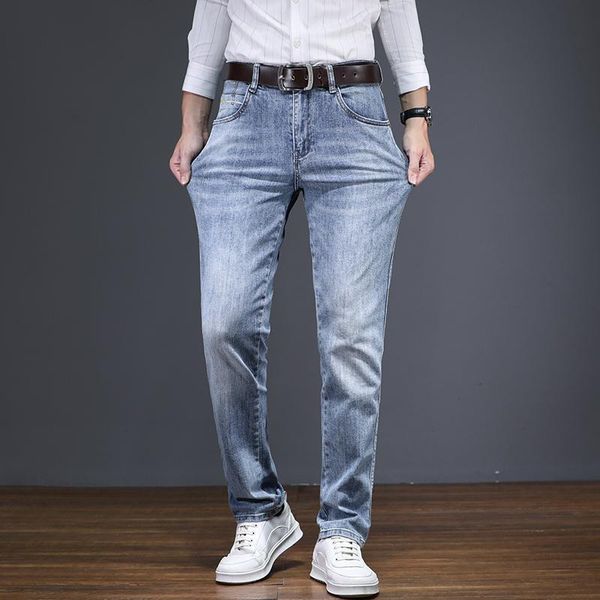 men's jeans light blue for men stretch straight fit spring and autumn business casual pants mens clothes trousers
men's jeans light blue for men stretch straight fit spring and autumn business casual pants mens clothes trousers