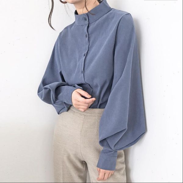 vintage lantern sleeve autumn winter thicken women shirt blouses single breasted blouse female loose shirts blusas mujer, White
vintage lantern sleeve autumn winter thicken women shirt blouses single breasted blouse female loose shirts blusas mujer, White