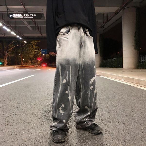 men's jeans gradient color washed retro ripped for men harajuku baggy frayed streetwear mens denim trousers loose hip hop jean pants, Blue
men's jeans gradient color washed retro ripped for men harajuku baggy frayed streetwear mens denim trousers loose hip hop jean pants, Blue