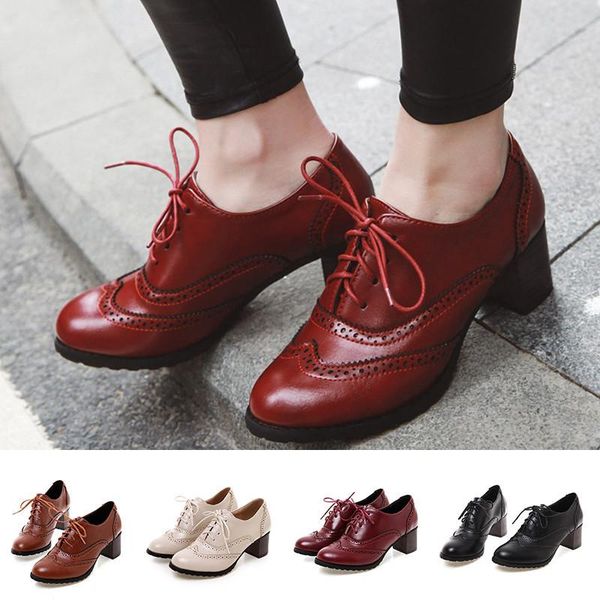 dress shoes rome square heel women's pumps round toe high gladiator lace up brogue office career for female big size 34-43, Black
dress shoes rome square heel women's pumps round toe high gladiator lace up brogue office career for female big size 34-43, Black