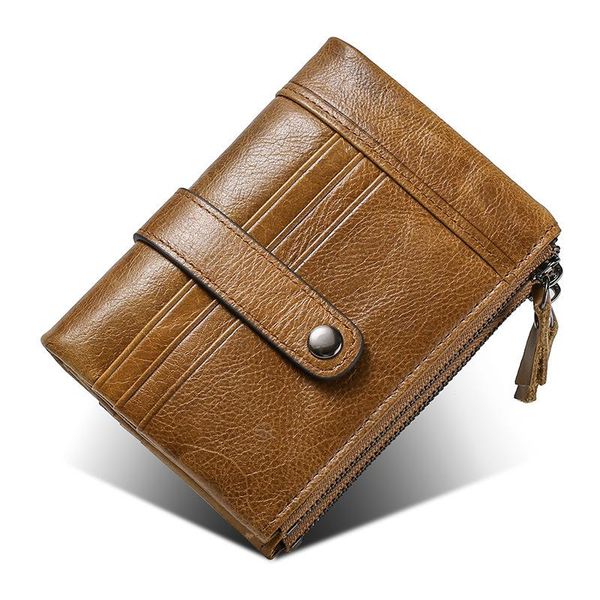 wallets men vintage rfid genuine leather male fashion business classic style zipper clutch short purse id card holder, Red;black 
wallets men vintage rfid genuine leather male fashion business classic style zipper clutch short purse id card holder, Red;black