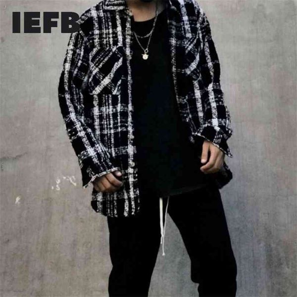 iefb /vintage men's cltohing black white striped printting woolen shirt for male famale oversize loose 9y2822 210626, White;black
iefb /vintage men's cltohing black white striped printting woolen shirt for male famale oversize loose 9y2822 210626, White;black