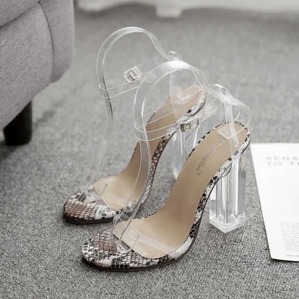2021 new pvc transparent print serpentine high heel ladies shoes buckle strap rome gladiator sandals women smsc, Black
2021 new pvc transparent print serpentine high heel ladies shoes buckle strap rome gladiator sandals women smsc, Black