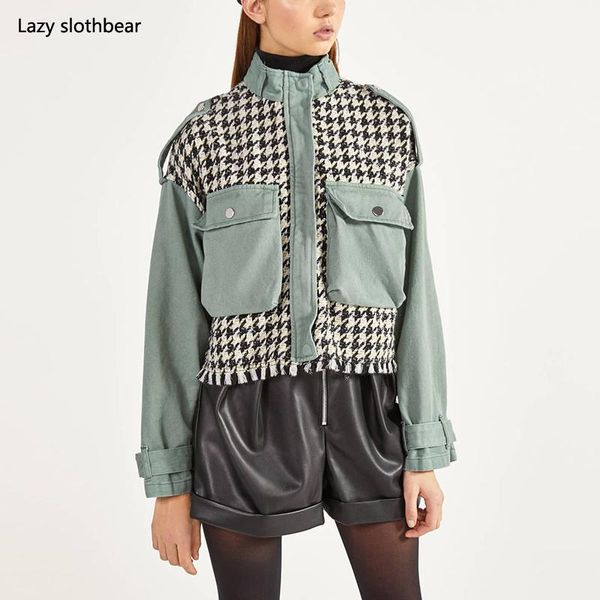 women's jackets the latest design spring and autumn ladies casual jacket woolen stitching coat street sports, Black;brown
women's jackets the latest design spring and autumn ladies casual jacket woolen stitching coat street sports, Black;brown