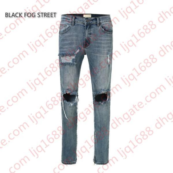 black fog street moto biker men's hole classics version zippers skinny slim fit mens holes style cotton denim ripped jeans1, Blue
black fog street moto biker men's hole classics version zippers skinny slim fit mens holes style cotton denim ripped jeans1, Blue
