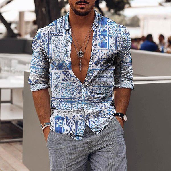 men's casual shirts vintage floral printed shirt men ashion mens buttoned lapel streetwear spring summer slim long sleeve beach, White;black
men's casual shirts vintage floral printed shirt men ashion mens buttoned lapel streetwear spring summer slim long sleeve beach, White;black