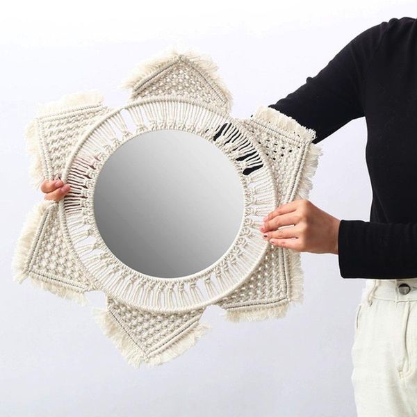 mirrors 50cm round tassel wall hanging mirror decoration ins style hand-woven handmade tapestry cosmetic home decorations
mirrors 50cm round tassel wall hanging mirror decoration ins style hand-woven handmade tapestry cosmetic home decorations