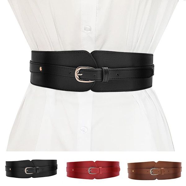 belts women's waist belt ladies wide elastic vintage buckle leather fashion wild pin, Black;brown
belts women's waist belt ladies wide elastic vintage buckle leather fashion wild pin, Black;brown