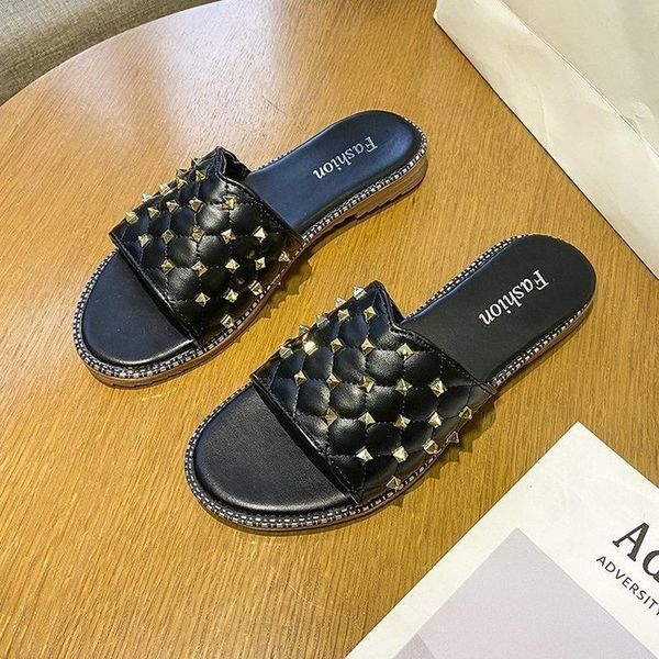 women rivet summer slippers slide sandals flats beach home bathroom slip on shoes ladies girls bothe flip flops, Black
women rivet summer slippers slide sandals flats beach home bathroom slip on shoes ladies girls bothe flip flops, Black