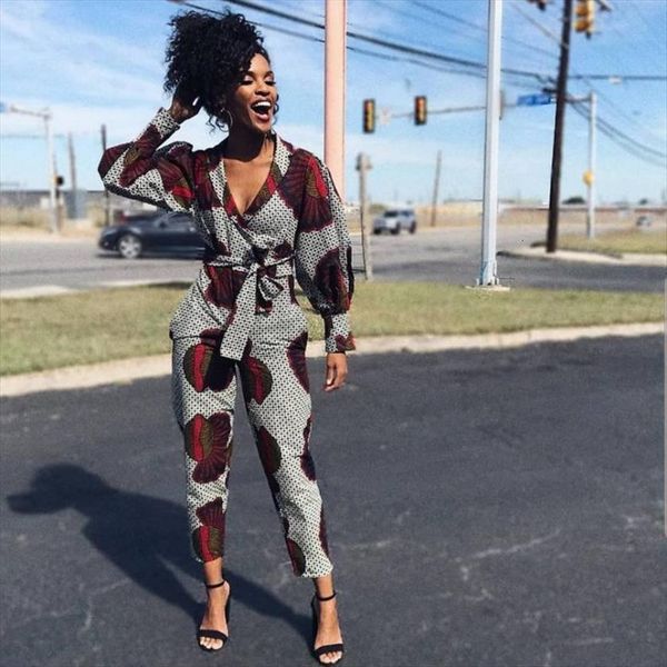 african clothing ankara printed women jumpsuits v neck autumn long sleeve cropped pants lady office elegant romper femme robe, Black;white
african clothing ankara printed women jumpsuits v neck autumn long sleeve cropped pants lady office elegant romper femme robe, Black;white